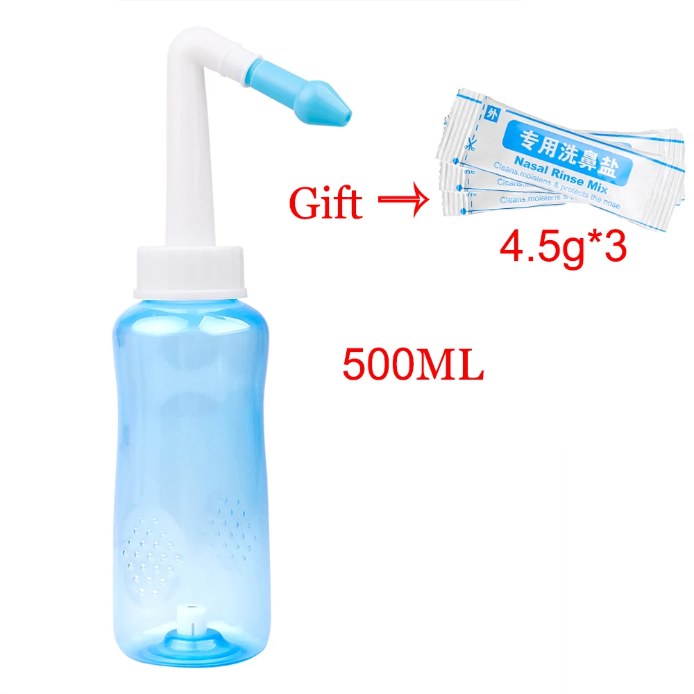 Limpiador Nasal para adultos y niños, 300ml, 500ml, Protector de nariz,  olla Neti, evita rinitis alérgica, sal de lavado Nasal - AliExpress