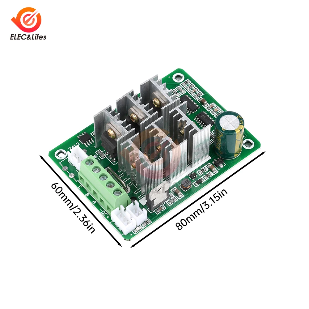 DC 5-36V 15A BLDC Motor Controller Speed Motor 3-Phase No Hall DC Brushless Controller Regulator Governor Power Supply