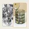 Rotating Jewelry Storage Box Makeup Storage Rack Bracelet Earring Round Plastic Organizer Boxes Holder Display Rack with Cover 3