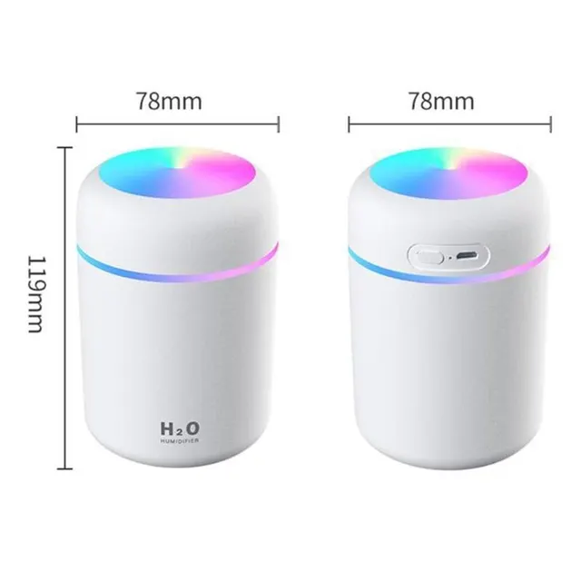 USB Cool Mist Sprayer Portable 300ml Electric Air Humidifier Aroma Oil Diffuser with Colorful Night Light for Home Car 6
