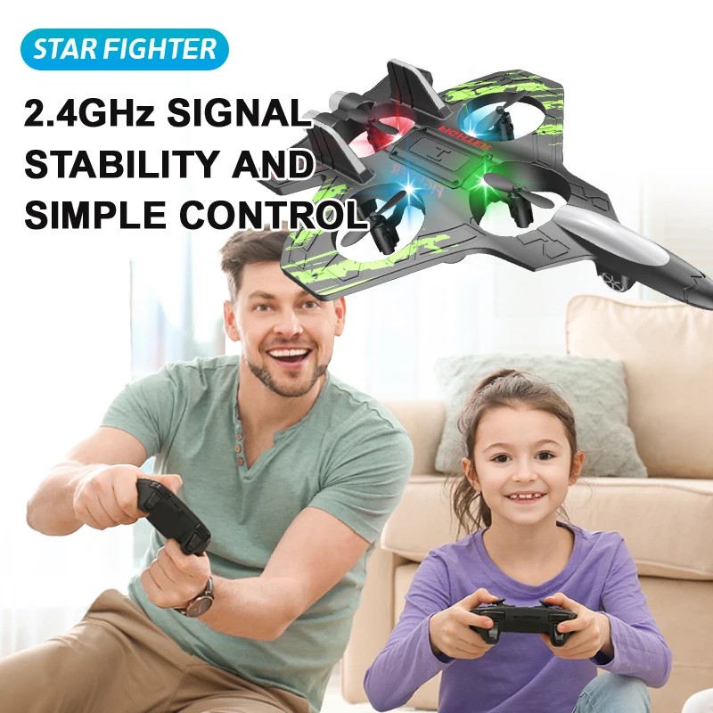 Avion RC Fighter Jet 2.4GHz 6-Axis Gyro LED Light EPP Foam Glider