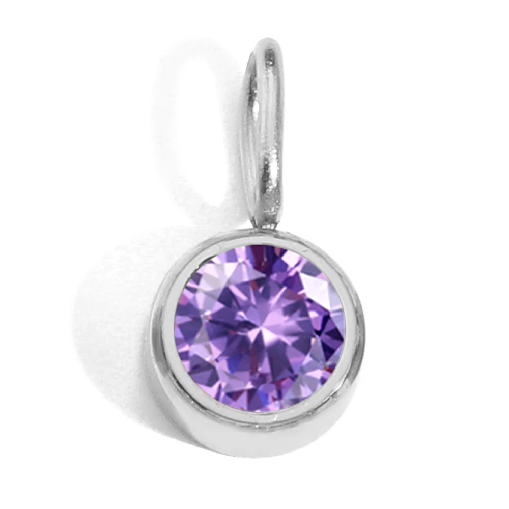 eManco Birthstone Pendant Necklace with Zirconia Crystals – Colorful Stone Accessories