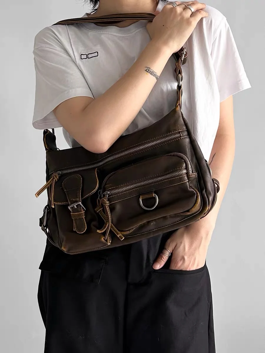 【NORDISK】 Multi shoulder bag /追跡付 Vintage Multiple Pockets Women Shoulder Bags Luxury Washed