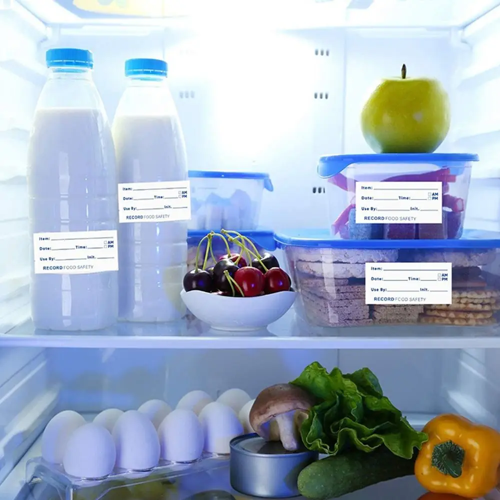 Self-Adhesive Removable Freezer Refrigerator Food Storage Paper Sticker Labels White Date Stickers For Home Storage Tags 1 Roll,label stickers