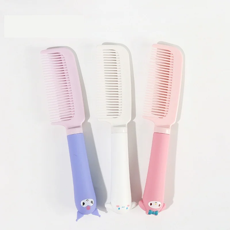 

Kawaii Sanrios Kuromi My Melody Cartoon 3D Decompression Smooth Hair Comb Cinnamoroll Portable Anti Static Comb Kids Small Gifts
