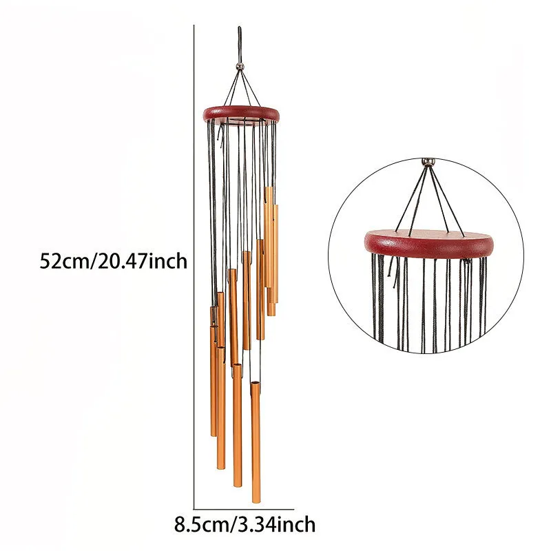Outdoor Garden Wind Chime 12 Metal Tubes with Hook Pleasant Melody Windchimes Hanging for Garden Yard Patio and Home Decoration 6