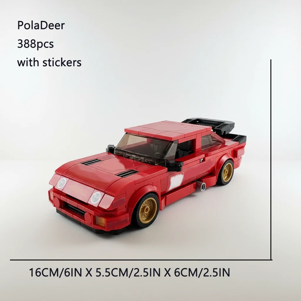 PolaDeer MOC 388PCS DIY RS500 Bathurst Touring Car Championship Building Blocks Assembly Model toy brick Children birthday gifts