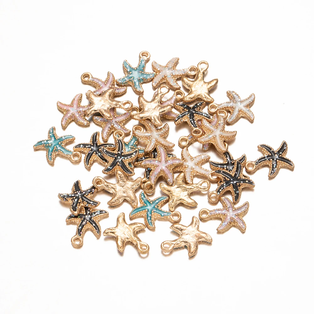 10 Teile/los Ozean Seestern Muschel Muschel Emaille Charms Anhänger Für DIY Schmuck Machen Geburtstag Hochzeit Party Favor Geschenke – Detail 10