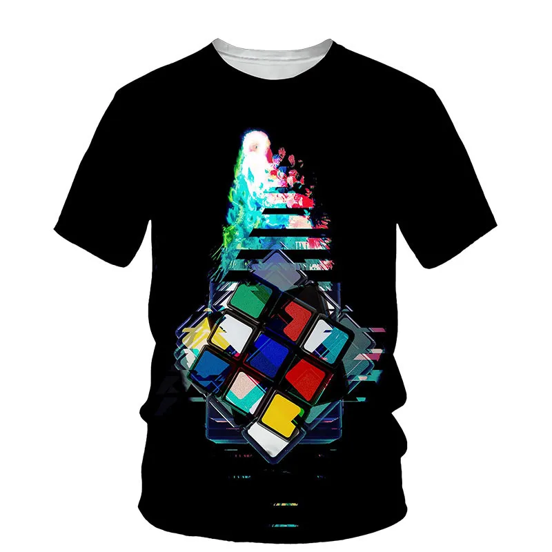 

Rubik's Cube Pattern 3D Printing Men T Shirt Men's Clothing Summer T-shirts Casual Fashion Hot Tees Hip Hop Mens Clothes Tops