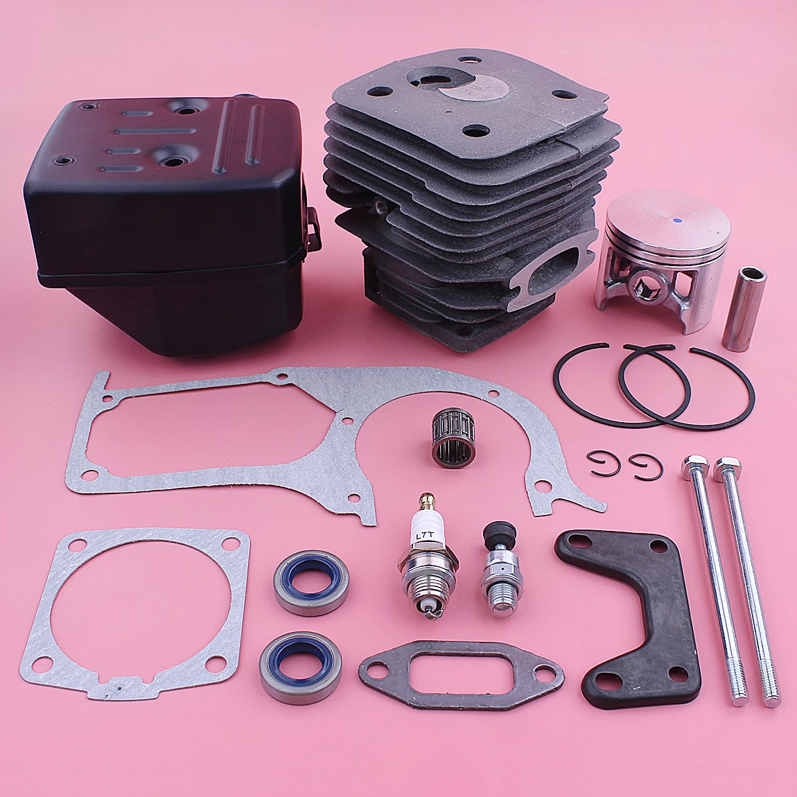 58mm Engine Motor Cylinder Piston Ported Muffler Kit For Husqvarna 395 395XP Gasket Oil Seal Chainsaw Garden Tool Parts 4