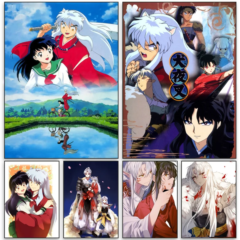

Canvas Painting Inuyasha Anime Wall Art Kikyo Sesumaru Higurashi Kagome Posters and Prints Home Decor Pictures Room Decoration