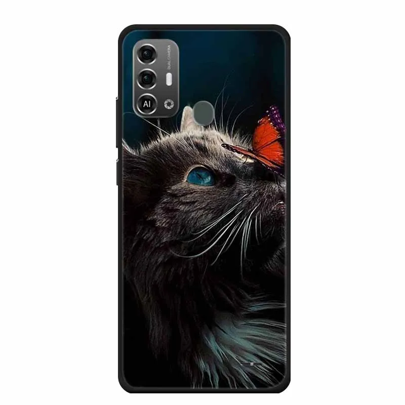 Lovely Soft TPU Painted Cat Silicone Cover - Protective Phone Case Accessory