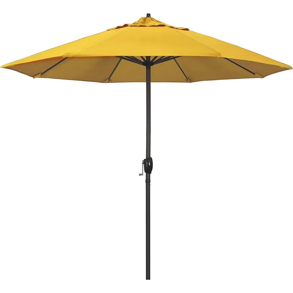 

Aluminum Umbrella, Crank Lift, Automatic Tilt, Bronze Rod, Sunflower Yellow, Outdoor Umbrella