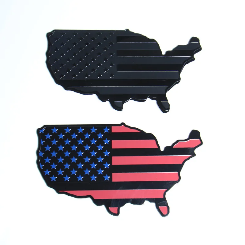 3D Metal Usa American Map Car Emblem Badge Adesivo Moto Per Audi Mercedes Honda Toyota Nissan Kia Jeep Accessori