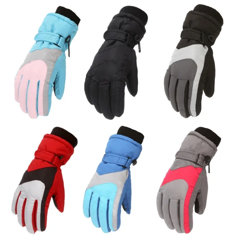 

Winter Thicken Warm Kids Skiing Gloves Windproof Waterproof Plush Lining Boys Girls Outdoor Mittens for 4-16Y Children's Gloves