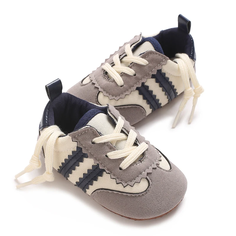 【Best SKU活动价 Guaranteed】 NEW Fashion Color Blocking Lace Up Casual Shoes Spring And Autumn Baby Casual Shoes 0-18 Months Flat Shoes Baby Walking Shoes.