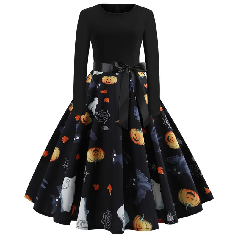 Halloween Cosplay Costume Props Fancy Pumpkin Womens Dress Long Sleeve Princess Dress Festival Up Party Vintage Robe halloween costumes