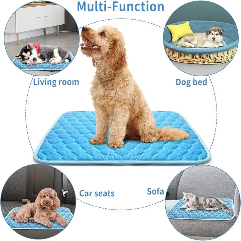 Pet Cooling Mat Dogs Self Cooling Mat Pet Cat Cooling Mat And Sleeping Pad For Pets Summer Washable Ice Silk Breathable