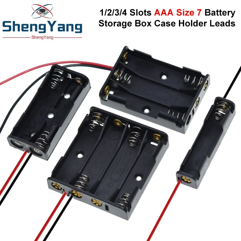 AAA Größe 7 Batterie-Aufbewahrungsbox mit 1, 2, 3, 4 Fächern, Behälter-Tasche für DIY Standard-Batterien zum Aufladen