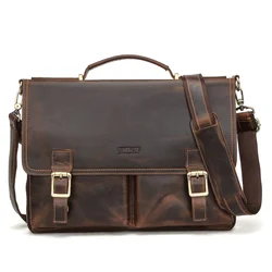 Genuine Leather Men's Business Briefcase Shoulder Messenger Computer Laptop Mens Luxury Designer Handbags Office Bags For Men