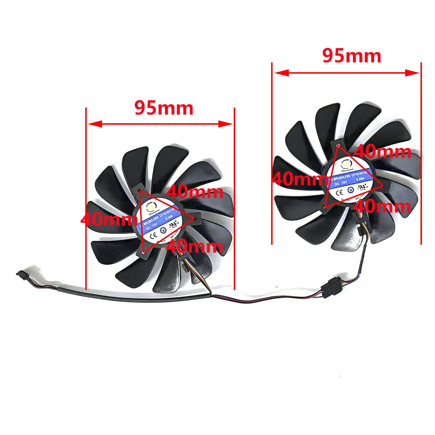 2 FAN 95MM 4PIN CF1010U12S RX5700XT GPU fan for Powercolor RX5700XT 5700 5600XT graphics card replacement fan