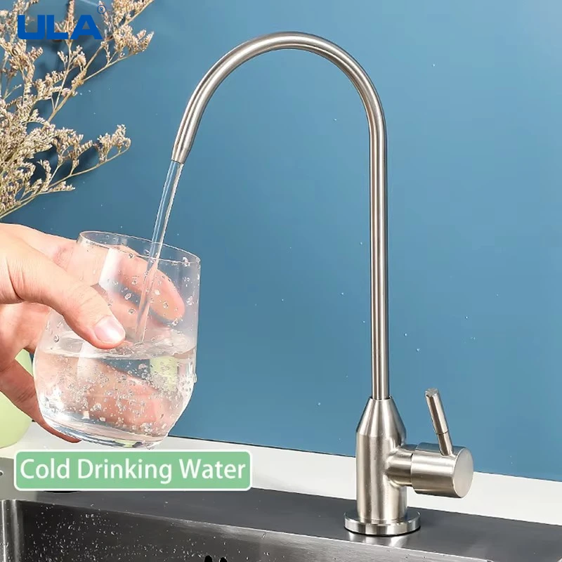 Kitchen Faucets Faucet Water Filter Water Purifier ULA 1/4"Kitchen Filtered Faucet Stainless Steel Direct Drinking Tap Black Water Purifier Faucet Single Cold Water Sink