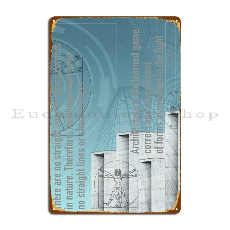 

Architectural Collage 2 Metal Sign Pub Home Bar Cave Personalized Cinema Tin Sign Poster