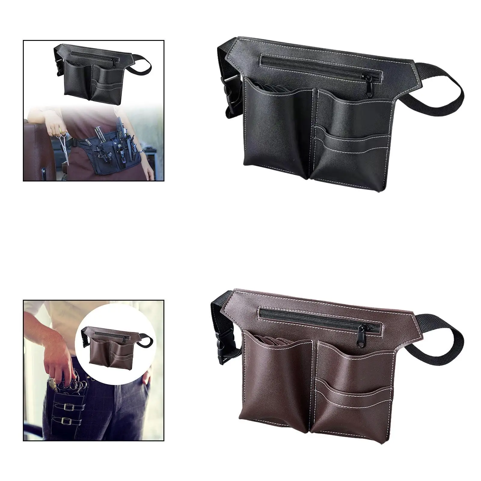 Barber Waist Bag Salon Tools Bag Hairstylist Waist Belt Portable Hairdressing Scissor Pouch for Salons Hairdressing Tools