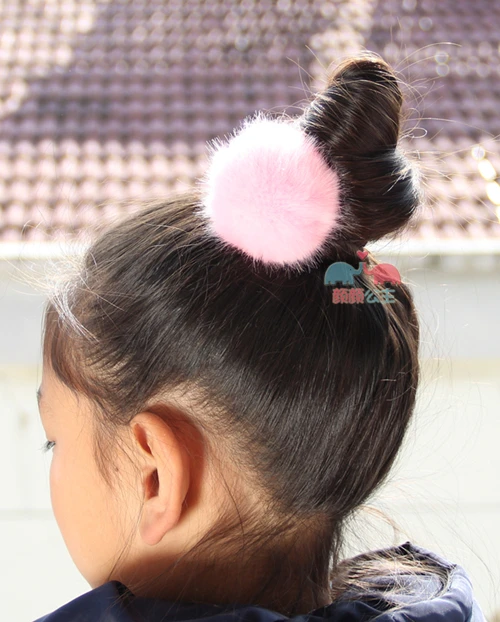 Winter Nette Hairball Plüsch Ball Krawatte Haar Ring Seil Frauen Mädchen Kinder Elastische Haar Gummibänder Zubehör Kopfschmuck Kopfbedeckungen – Detail 9