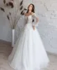 A-line Princess Wedding Dresses Brides Puff Sleeve Appliques Lace Bridal Dress Women Off Shoulder Boho Bride Gown Customized 5