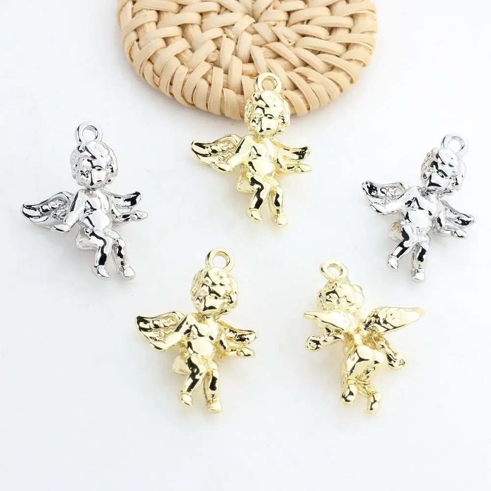 2Pcs/set Zinc Alloy Mini Three-dimensional Cupid Angel Charms Pendants For DIY Fashion Necklace Jewelry Makings Accessories