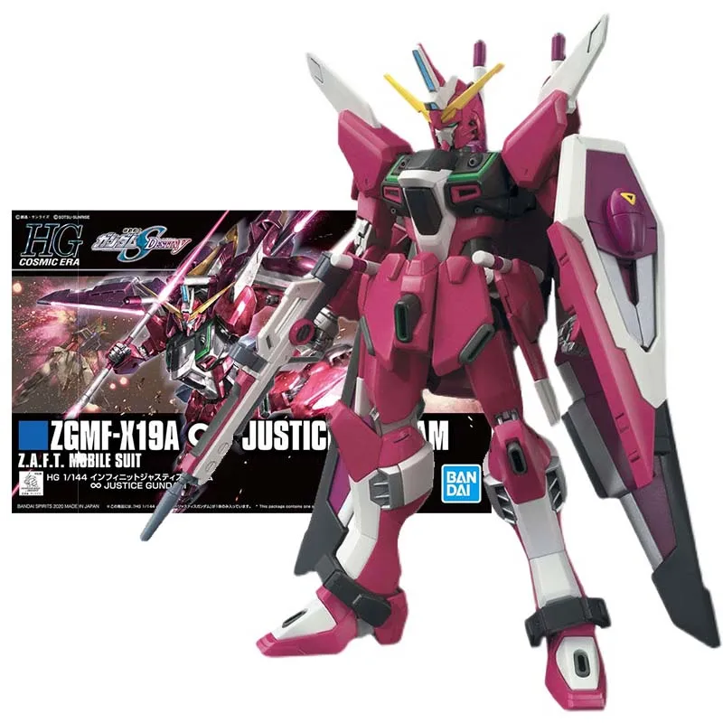 Bandai Figure Gundam Model Kit Anime Figures Hg Infinite Justice Mobile Suit Gunpla Action Figure Toys For Boys Regali Per Bambini