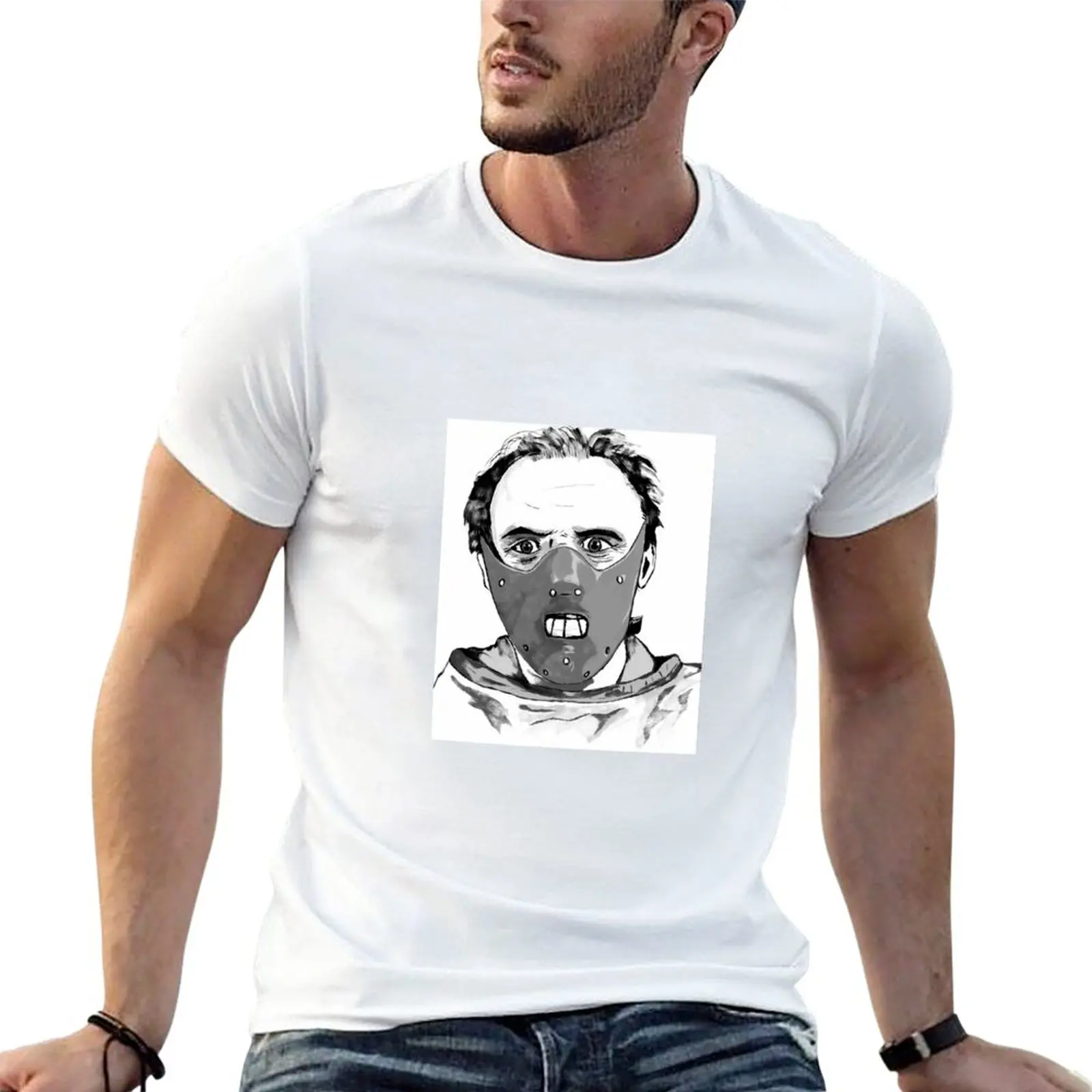 

Hannibal Lecter Art T-Shirt blanks sublime tops sports fans men workout shirt