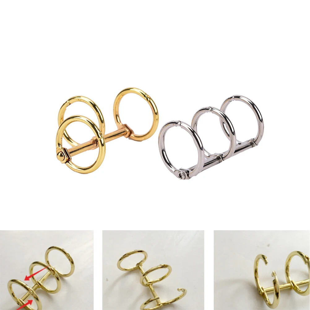 1 PC Ring Binder Clips Detachable Buckle Loose-leaf Binder 3 Rings For A5/A6/A7 Metal Binding Clips Office School Supplies