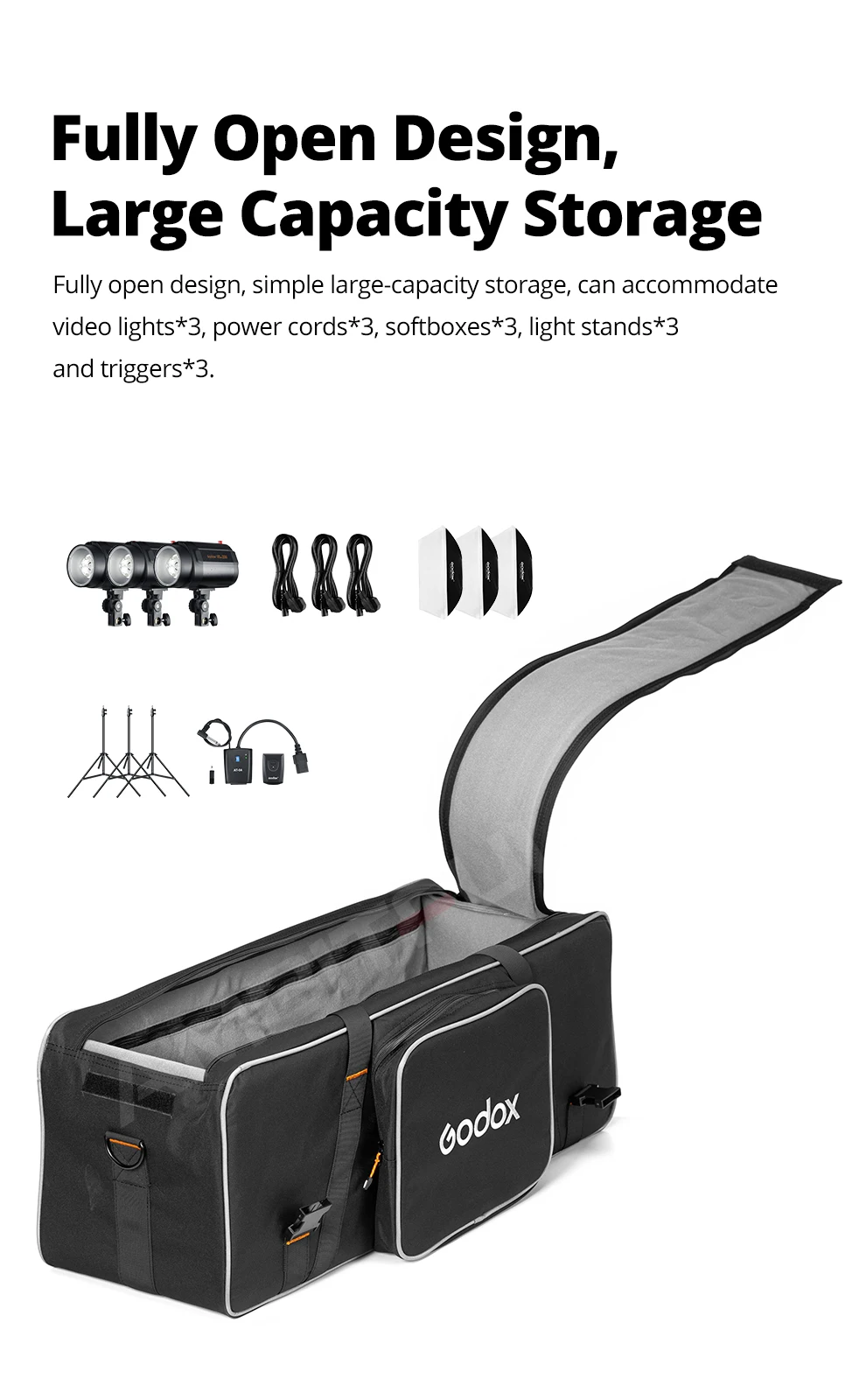 CB-05 Photography Photo Studio Flash Strobe Lighting Stand Set Carry Case bag
