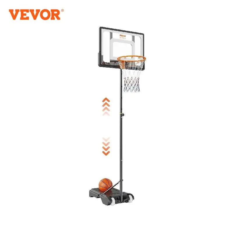 VEVOR Portable Basketball Hoop Stand 4-10 ft Adjustable Height Backboard System with Wheels Stand Fillable Base Teenager Adult 1