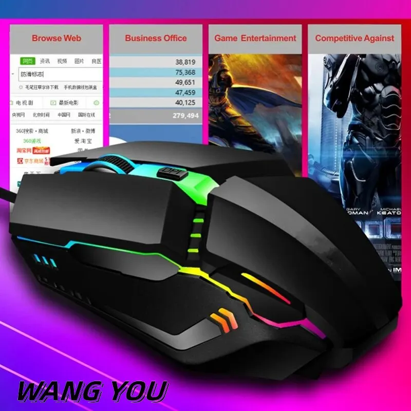 X3 Wired USB LED Luminous Game Competitive Computer Adjustable DPI Mouse For Office Lol Mobile Game gaming mouse,wired mouse
