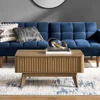 Brooklyn Coffee Table, Lift Top Coffee Tables ,  Center Table Lifting Top & Hidden Storage, Fluted Panel, Rising Pull Up Table 1