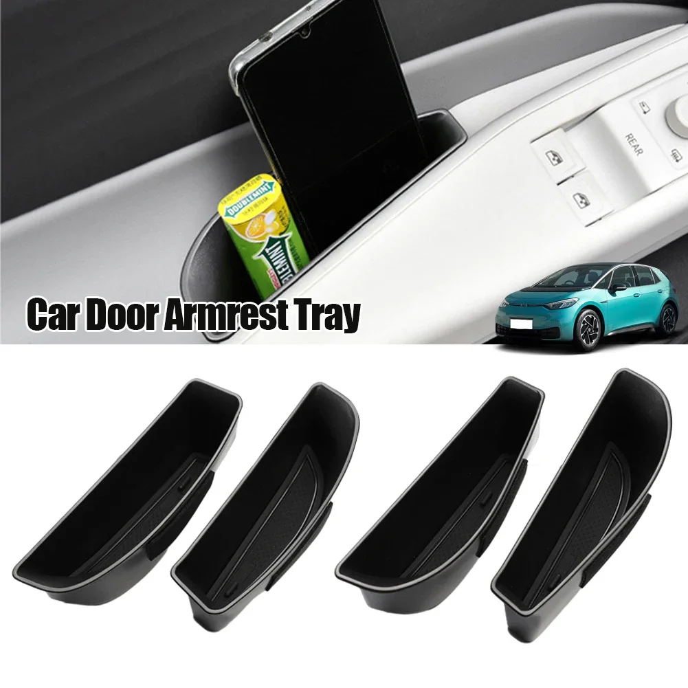 

2PCS Car Door Handle Storage Box For Volkswagen ID.4X ID.4 CROZZ 2021+ Door Armrest Holder Tray Organizer Car Accessories