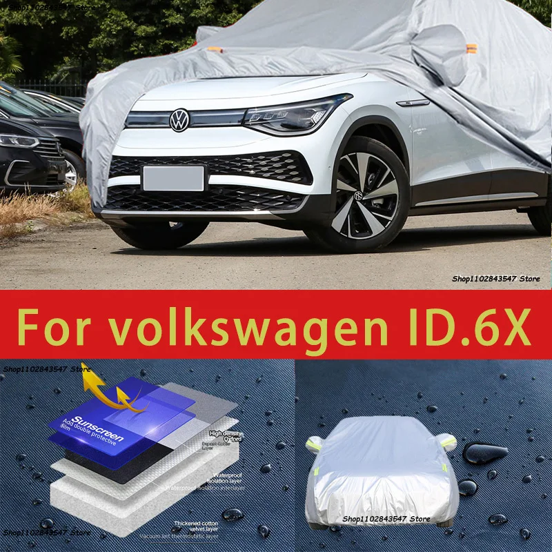 

For VW ID.6X Outdoor Protection Full Car Covers Snow Cover Sunshade Waterproof Dustproof Exterior Car accessories