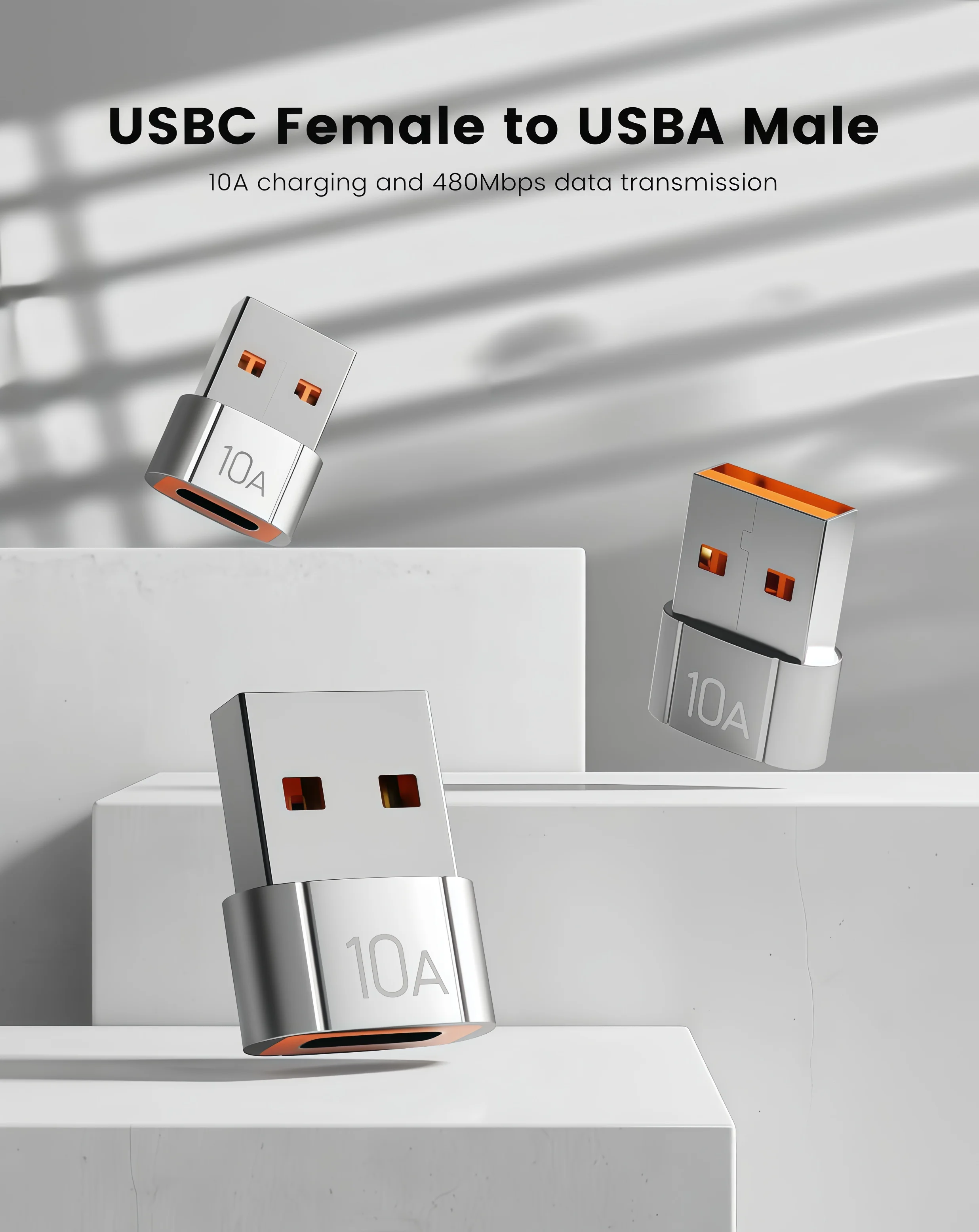 High-Speed USB C to USB Adapter with Fast Charging & 480MBps Data Transfer