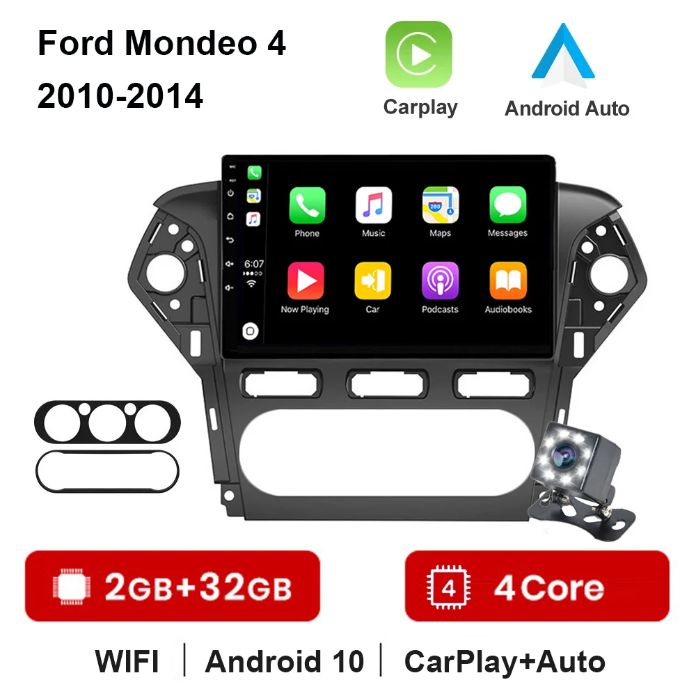 

2G+32G 2 din Android 10.1 Auto Radio For Ford Mondeo 4 mk4 2010-2013 2014 Carplay Car Multimedia player GPS 2din autoradio