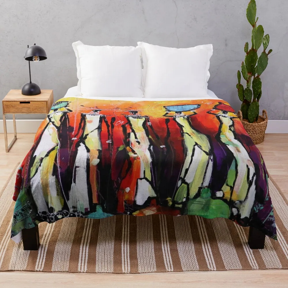 

African Tribal Women Throw Blanket Tourist anime Hairy warm for winter Blankets