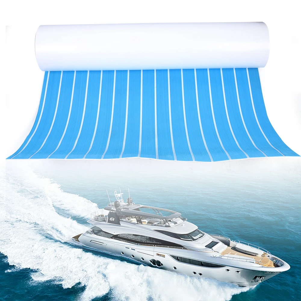 240*90cm/94.5*35inch EVA Foam Teak Sheet Marine Flooring, Yacht Boat Decking Self-Adhesive 240cmx90cm self adhesive eva foam marine flooring boat yacht synthetic teak decking floor blue with black lines boat