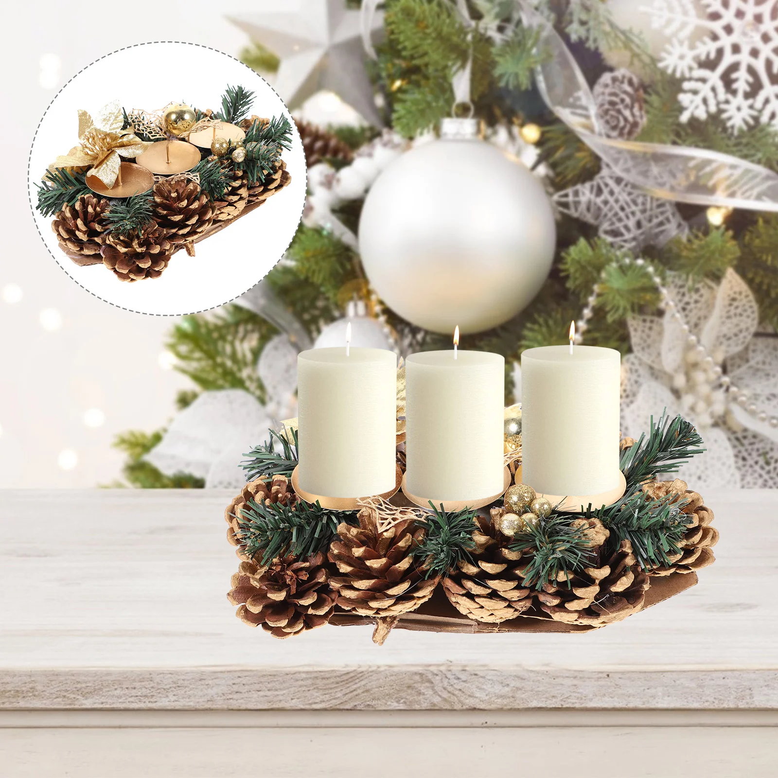 

Pine Cone Unique Delicate Decorative Candle Centerpiece Candlestick Holder Table Centerpiece Candlestick Decor Candle Holder