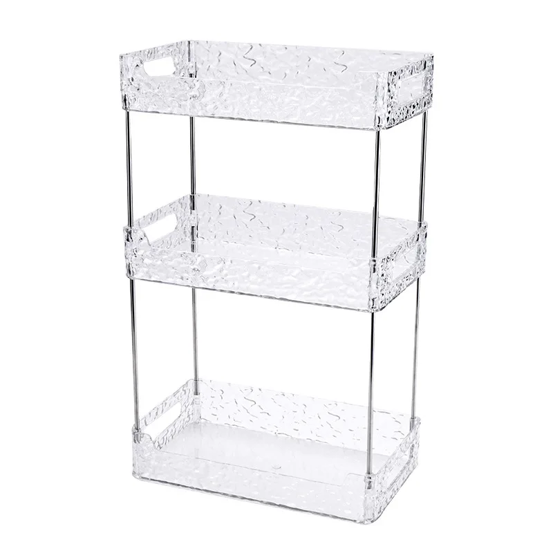 Acrylic Storage Organizer Shelf Of Bathroom Home Kitchen Makeup Skincare Shampoo Lipstick Tabletop Holder Cosmetic Desk Rack 6