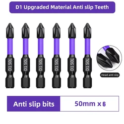 6PC Enhanced High - Strength Magnetic Non - Slip Screwdriver Bit Set (6 Pcs 50mm)