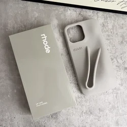 Hot Sale Soft Silicone Phone Case with Portable Lip Gloss Holder - iPhone 15 Plus (Gray)