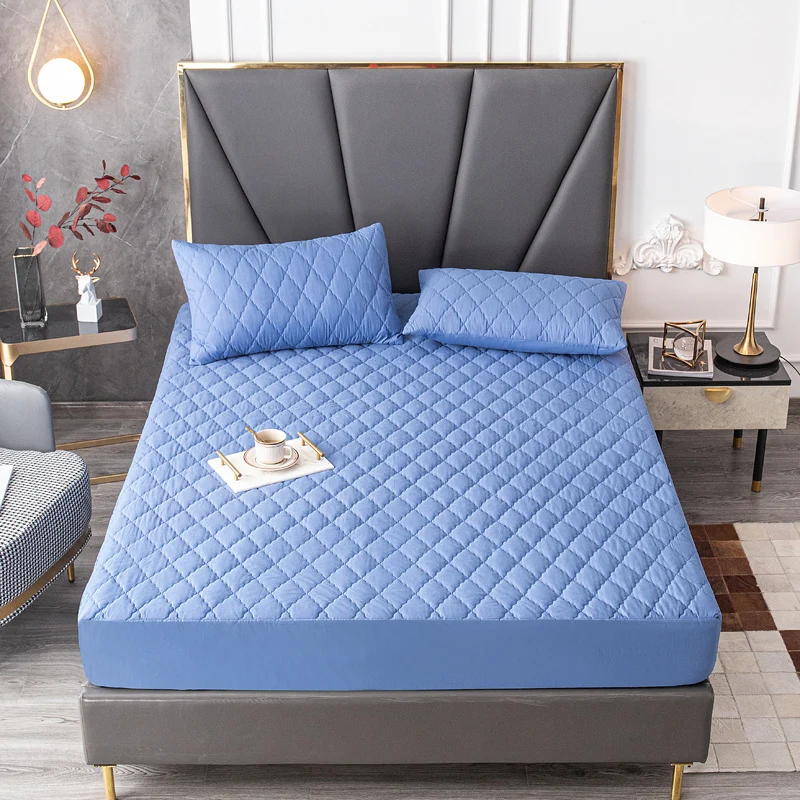 Description Picture 3 of itemWaterproof Thicken Mattress Topper Pad Anti-mite Mattress Protector Elastic Fitted Sheet Bed Cover Single/Double/Queen/King Size