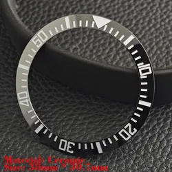 Ceramic Luminous Bezel Insert for Men's Watch - Premium Replacement Accessory (21black white)
